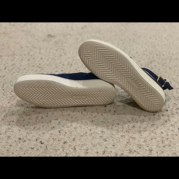 Navy Blue Suede Sandals - Picture 4 of 8